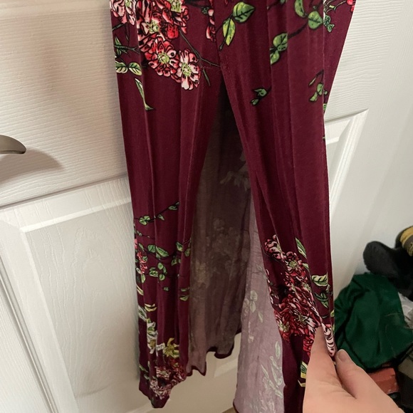 Womens Off The Shoulder Ruffle Side Split Maxi Dress - Picture 3 of 3